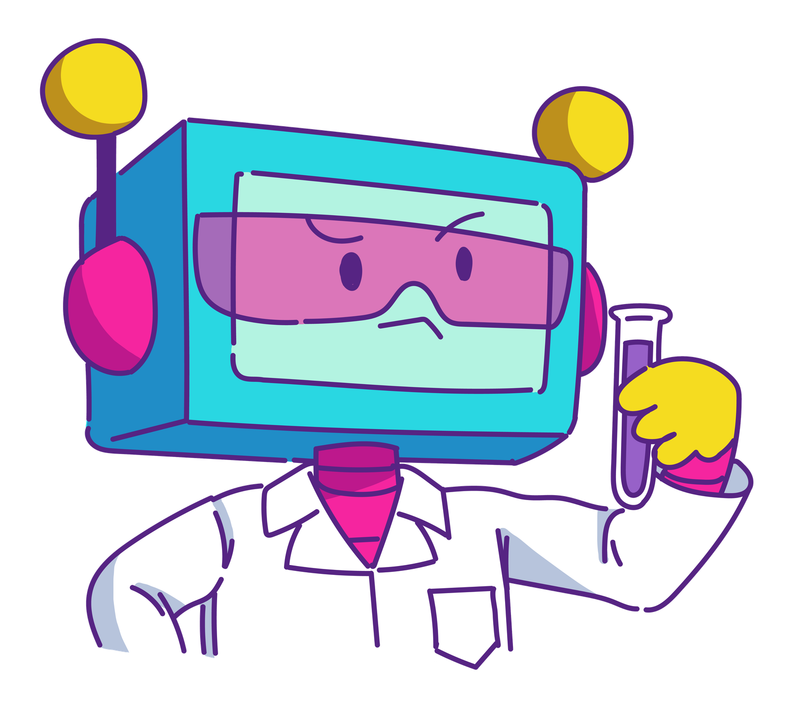 Ilustración de robot Tito con una idea