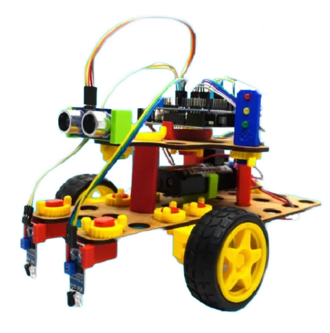 Robot MK-Bot armado sobre una placa de circuitos